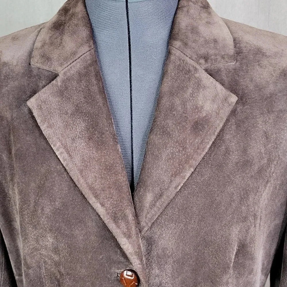 BIANCA NYGARD Brown Leather Suede Jacket Size 6 - Picture 2 of 8
